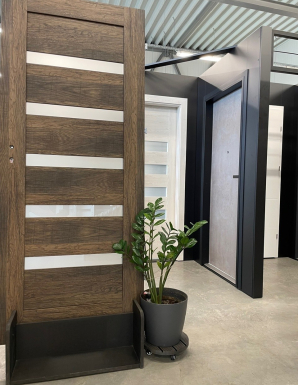 Vastag üvegcsíkos MDF beltéri ajtó dió sanmarino színben