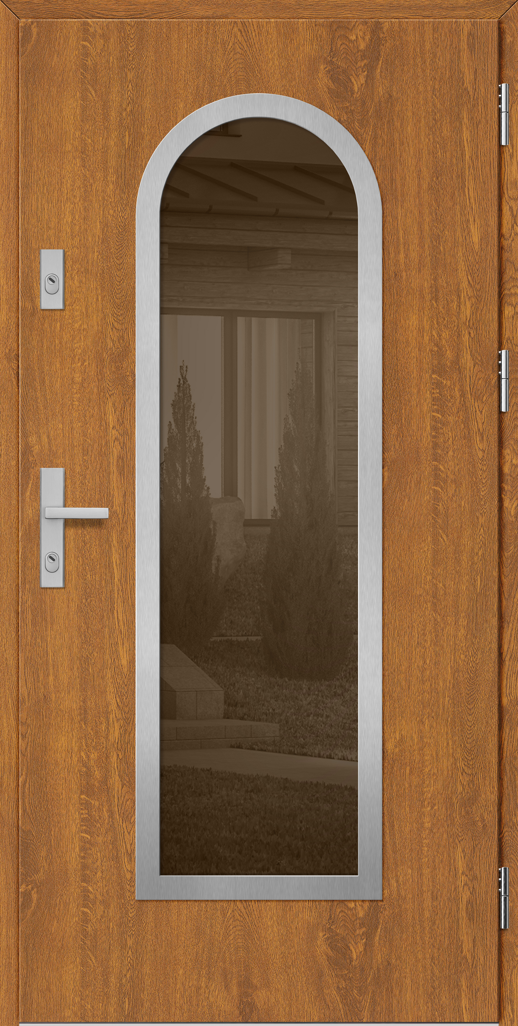 ROTTERDAM 3 label inox złoty dąb