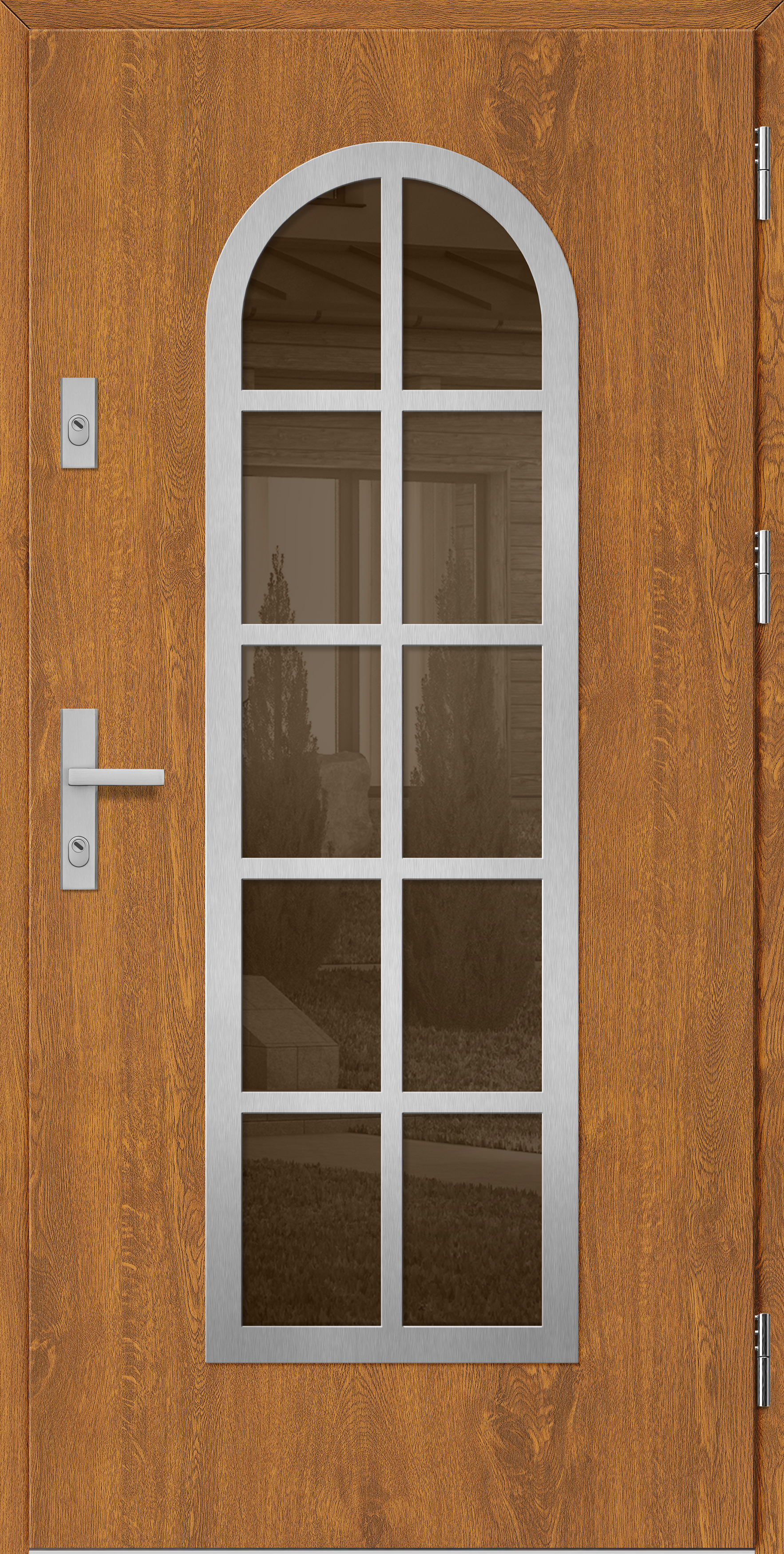 ROTTERDAM 4 label inox złoty dąb